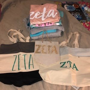 Zeta Tau Alpha bags! And room decor!
